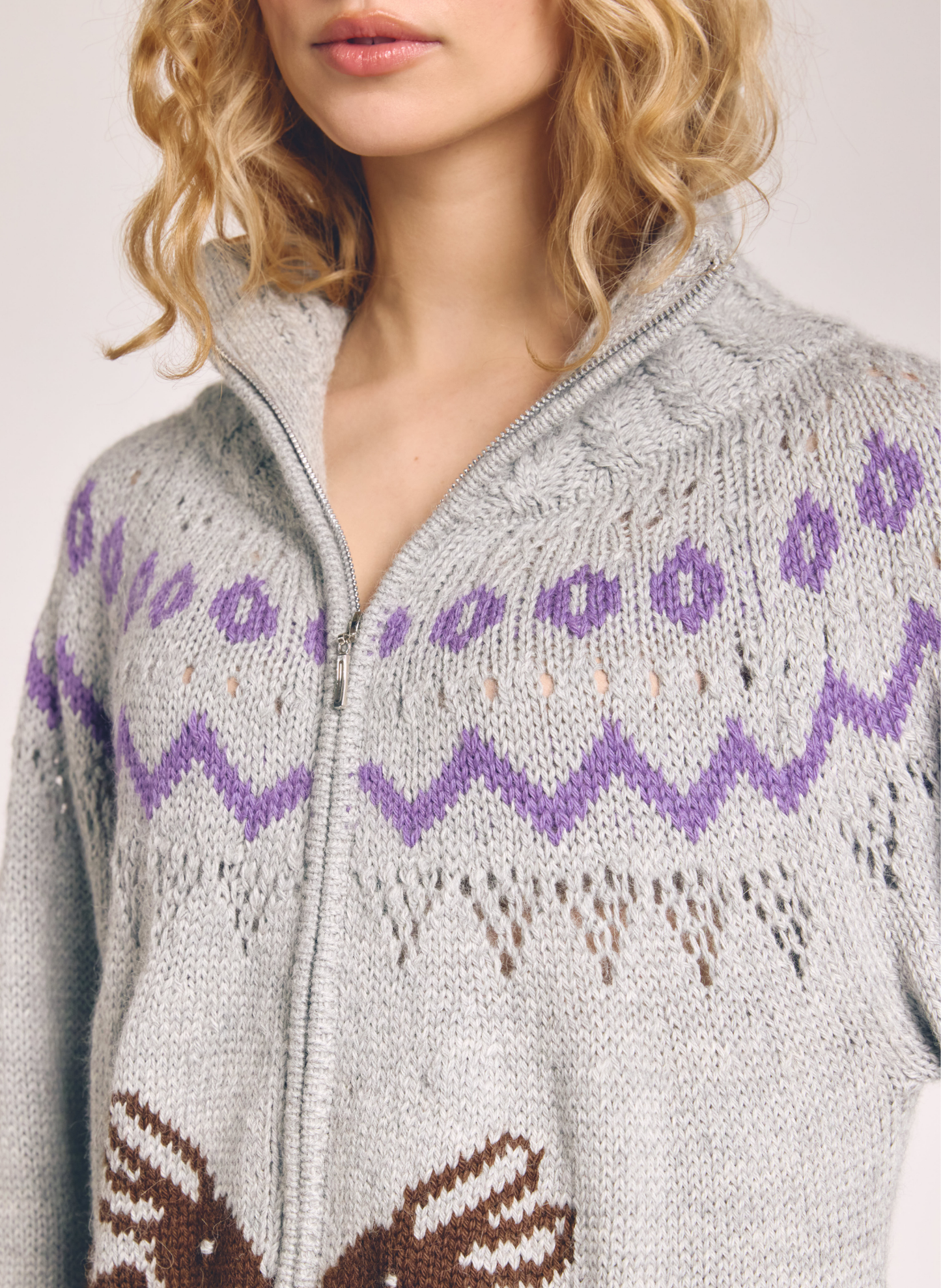 Bunny Intarsia Fair Isle Jacket