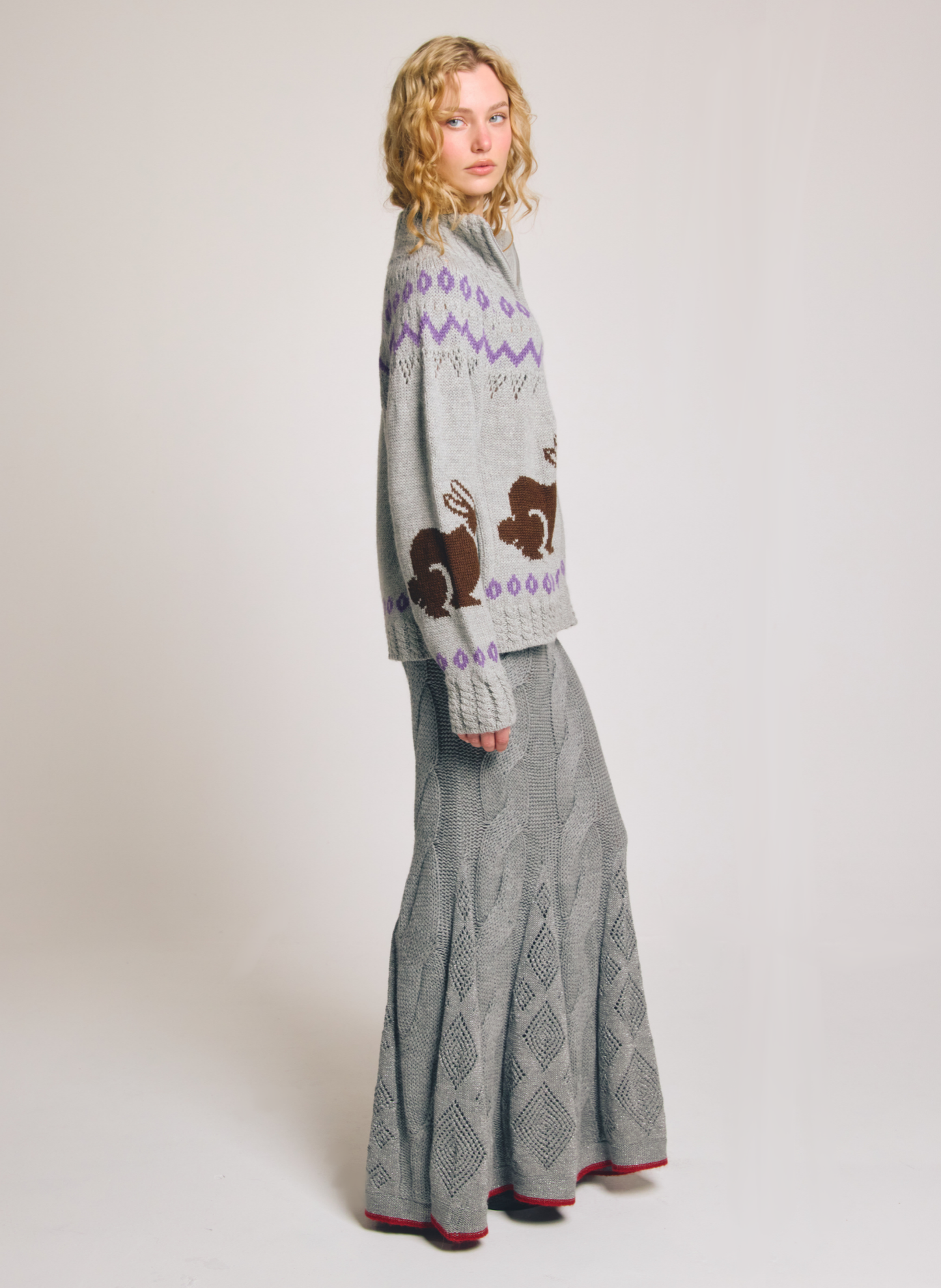 Bunny Intarsia Fair Isle Jacket