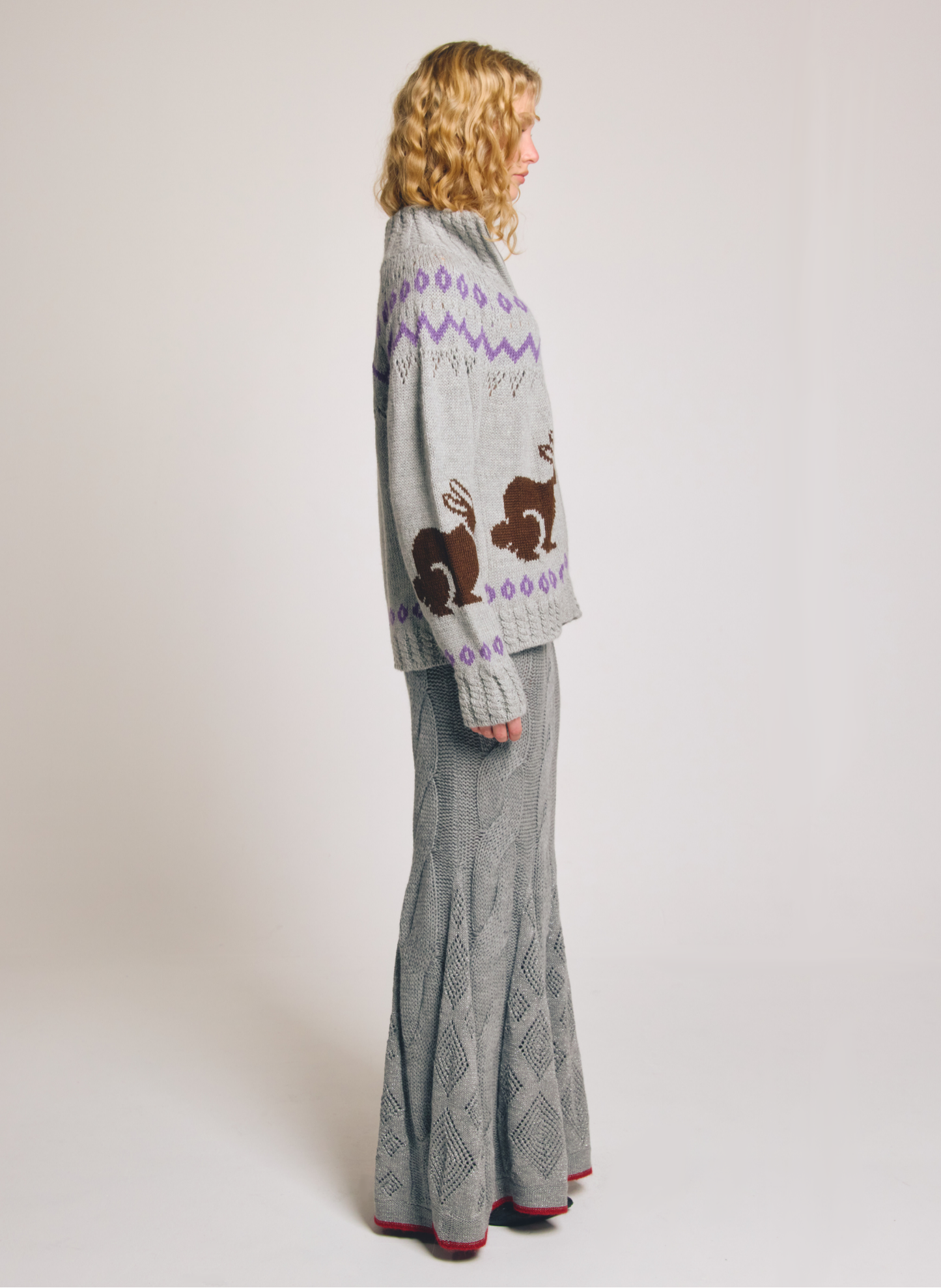 Bunny Intarsia Fair Isle Jacket