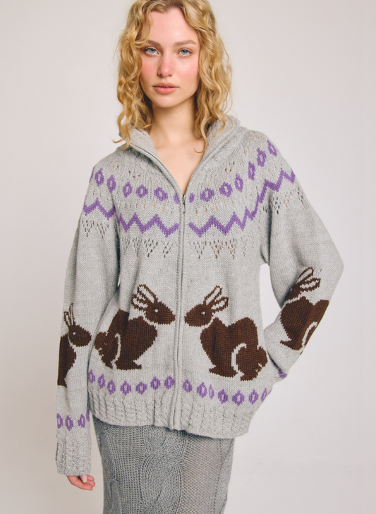 Bunny Intarsia Fair Isle Jacket