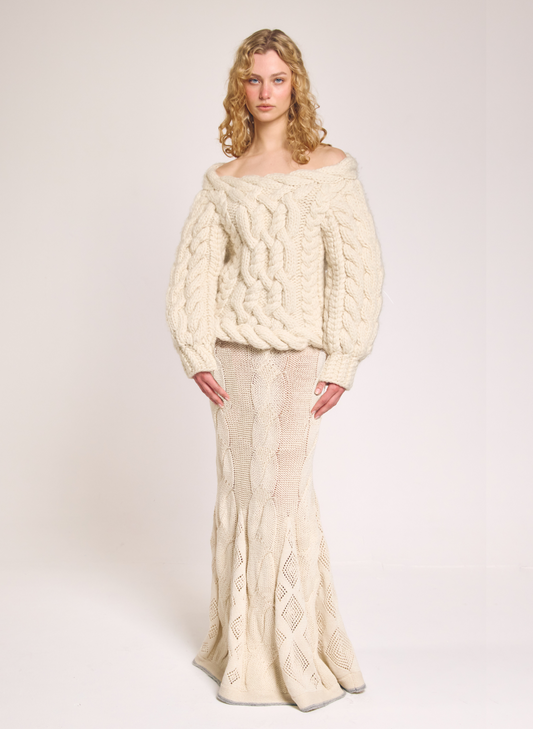 Emery Open Back Cable Sweater