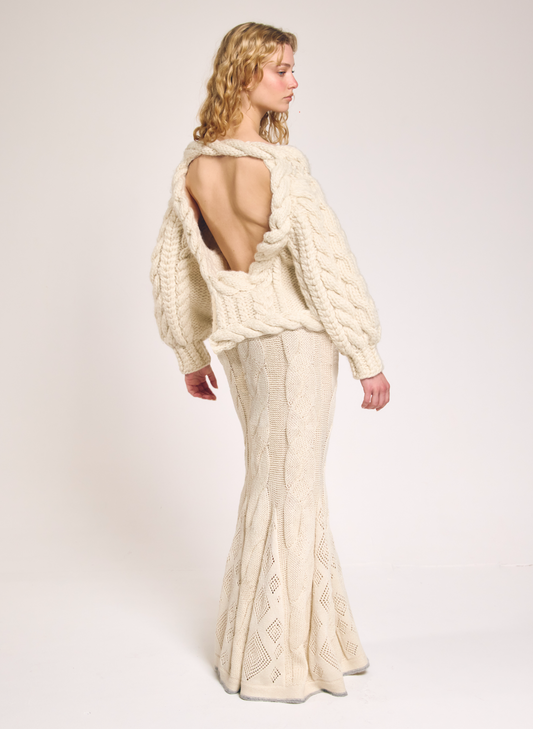 Emery Open Back Cable Sweater