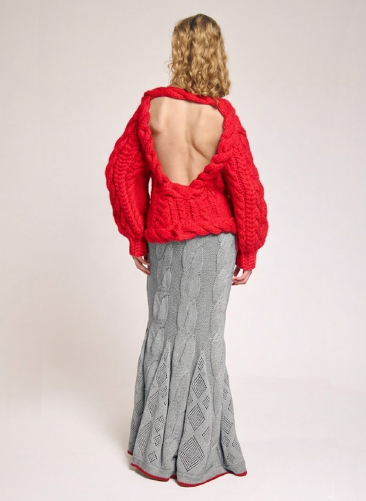 Emery Open Back Cable Sweater